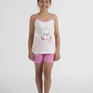 Pigiama Bimba Spallina Pantalone Corto Disegno Aristogatti Marie