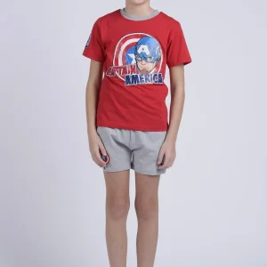 Pigiama Bimbo Mezza Manica Pantalone Corto Disegno Capitan America