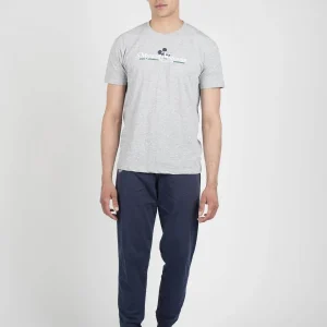 Pigiama Uomo Mezza Manica Pantalone Lungo Disegno Mickey