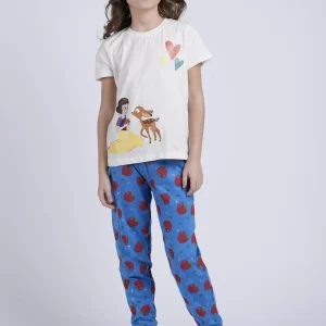 Pigiama Bimba Mezza Manica Pantalone Lungo Disegno Biancaneve