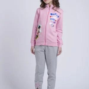 Pigiama Bimba Felpa Non Garzata Full Zip Disegno Minnie