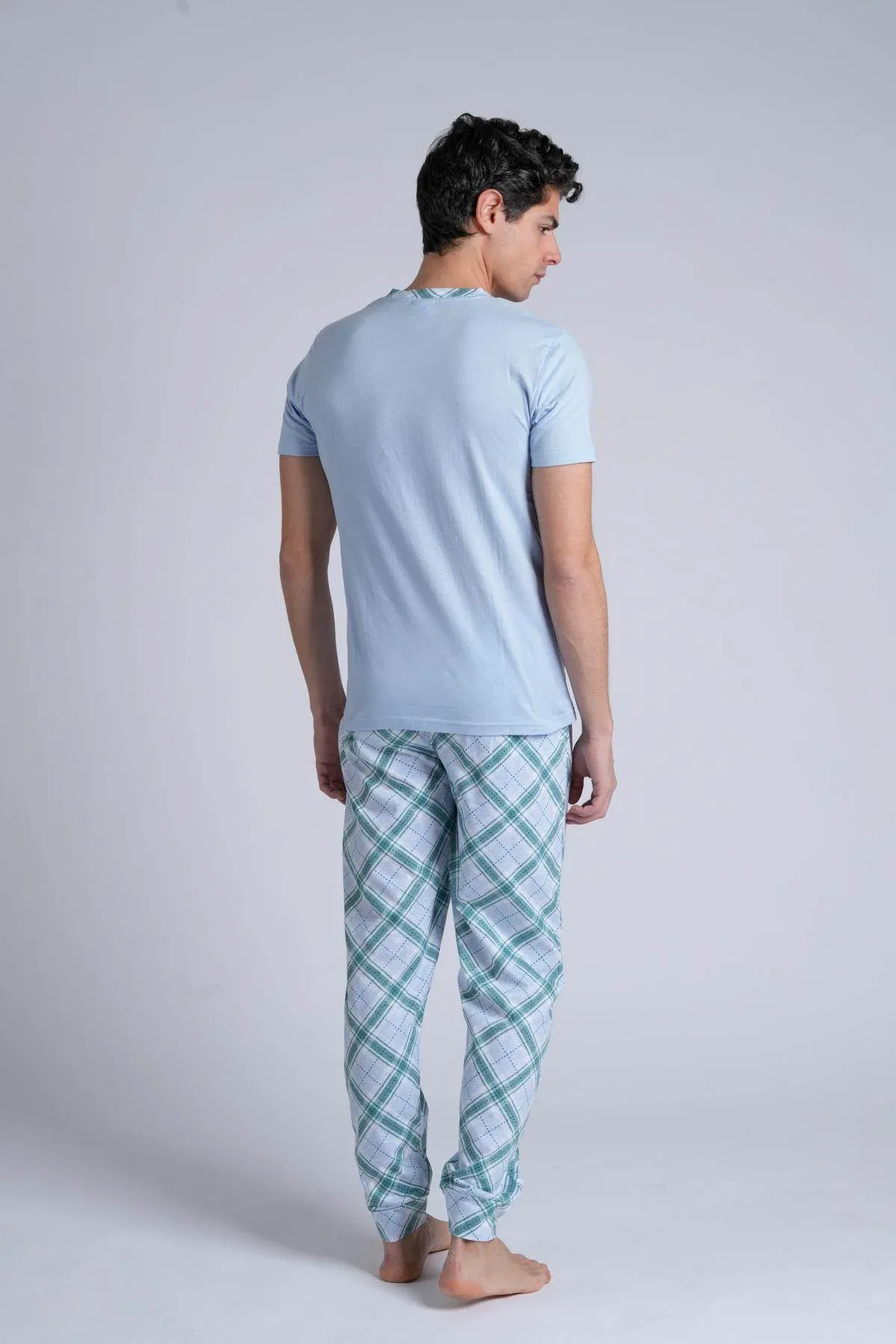 Pigiama Uomo Serafino Mezza Manica Pantalone Lungo - immagine 3