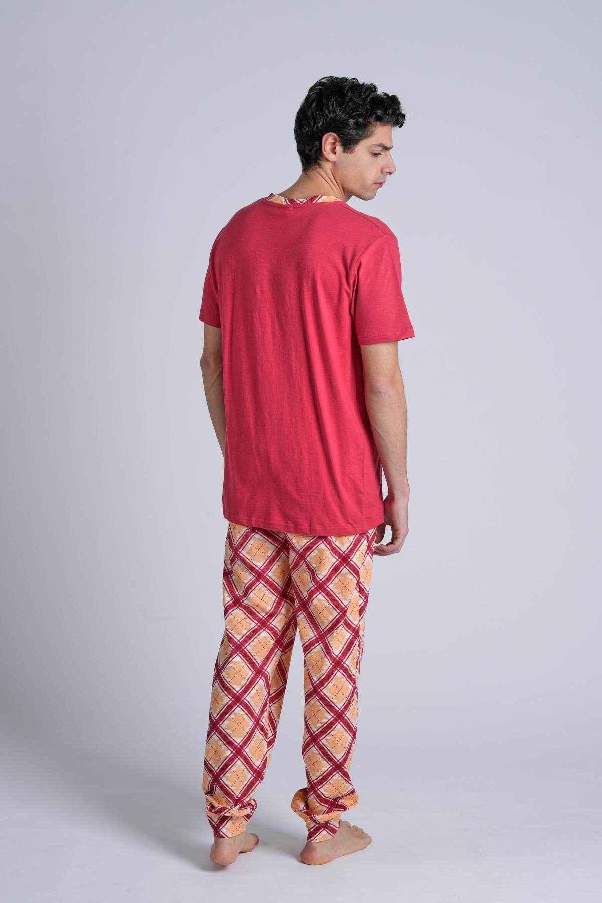 Pigiama Uomo Serafino Mezza Manica Pantalone Lungo - immagine 6