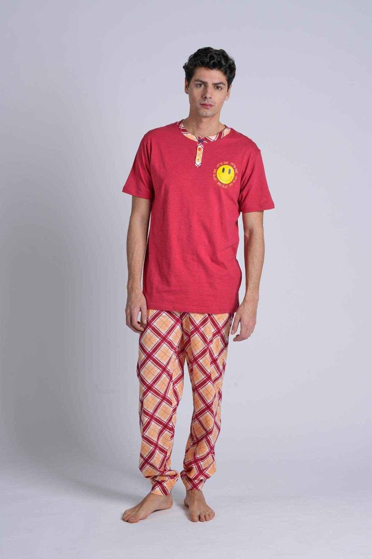 Pigiama Uomo Serafino Mezza Manica Pantalone Lungo - immagine 5