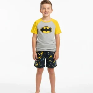 Pigiama Bimbo Mezza Manica Pantalone Corto Disegno Batman