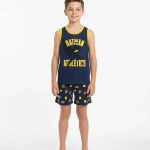 Pigiama Bimbo Giro Manica Pantalone Corto Disegno Batman