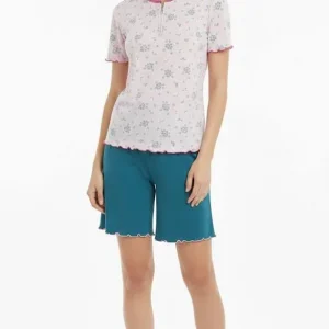 Pigiama Donna Mezza Manica Pantalone Ginocchio