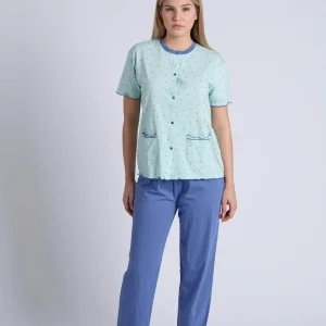 Pigiama Donna Mezza Manica Pantalone Lungo - Aperto Calibrato