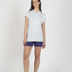 Pigiama Donna Viscosa Serafino Mezza Manica Pantalone Corto