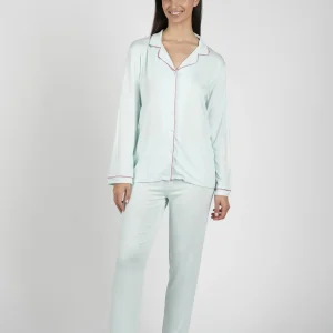 Pigiama Donna Viscosa Manica Lunga Pantalone Lungo