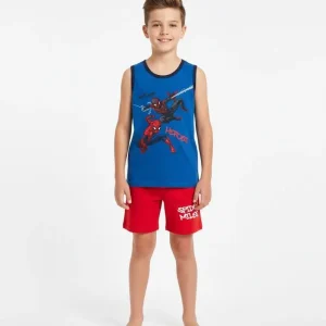 Pigiama Bimbo Giro Manica Pantalone Corto Disegno Spiderman