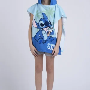 Asciugamano Poncho Mare Bimbo Disegno Stitch