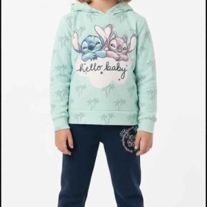 Pigiama in Felpa con Cappuccio Bimba Disney Stitch