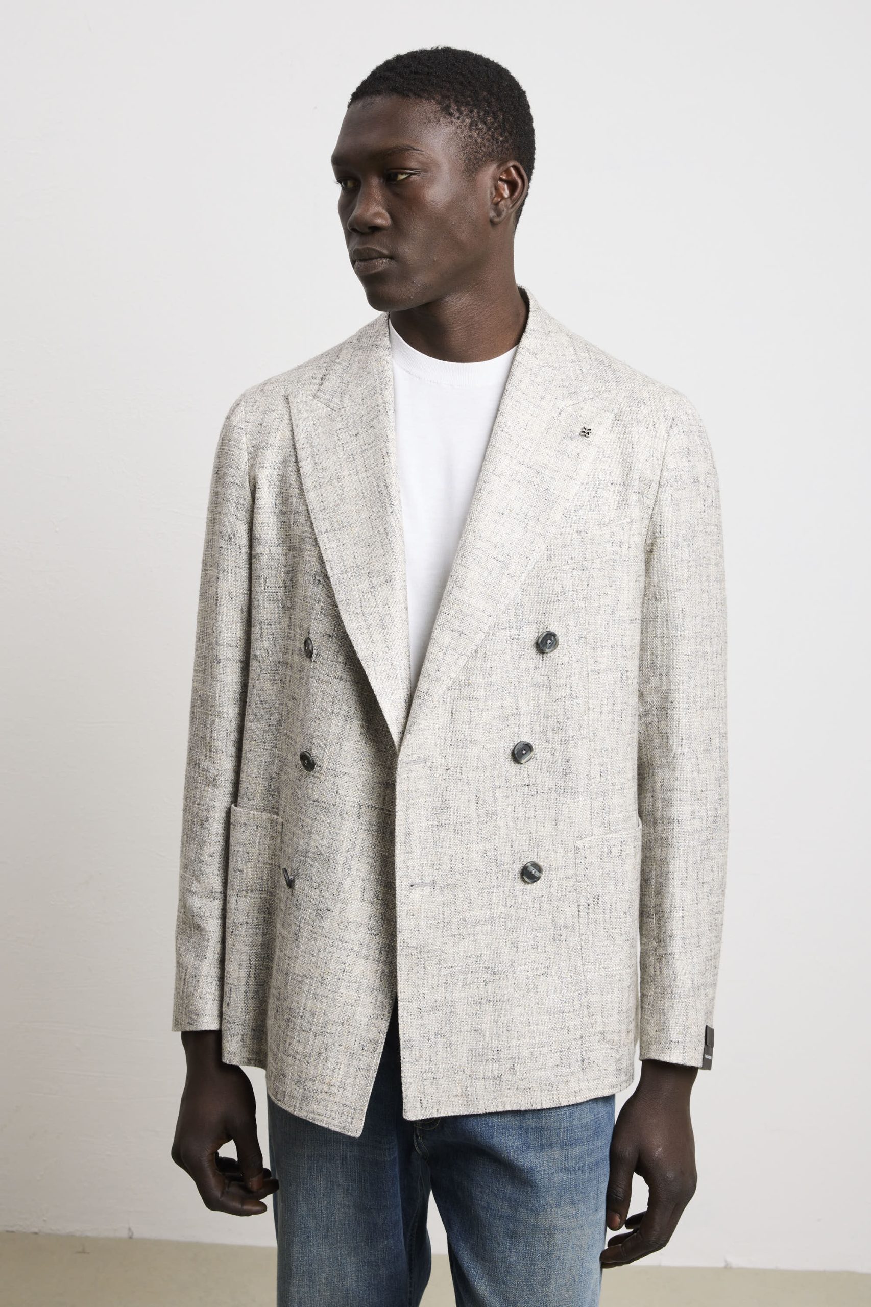 Tagliatore 3554 Giacca tramata doppio petto grigio - immagine 6