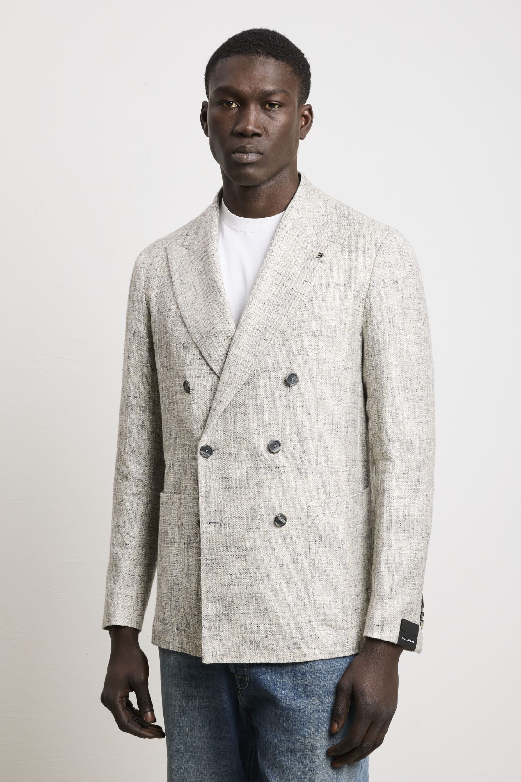 Tagliatore 3554 Giacca tramata doppio petto grigio