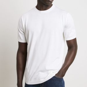 Kangra 3210 T-shirt in maglina seta e cotone panna