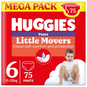 Huggies Mutandine Little Movers Taglia 6 (15-25 kg) Megapack 75 pezzi