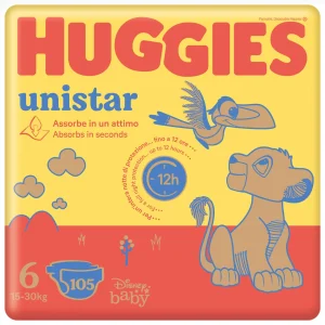 Huggies Pannolini Unistar Taglia 6 (15-30 kg) Megapack 105 pezzi
