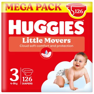 Huggies Pannolini Little Movers Taglia 3 (4-9 kg) Megapack 126 pezzi