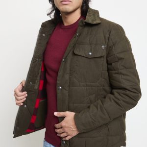 Waxed 2730 Giubbotto verde trapuntato