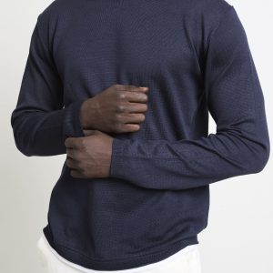 Hamaki-Ho 2806 Maglia blu doppio collo