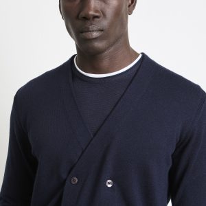 Reworked 2465 cardigan blu doppio petto