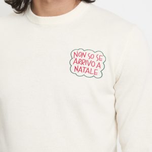 Saint Barth 2715 Maglia panna "Non so se arrivo a Natale"