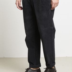 Reworked 2511 Pantalone nero Blick microfantasia in velluto