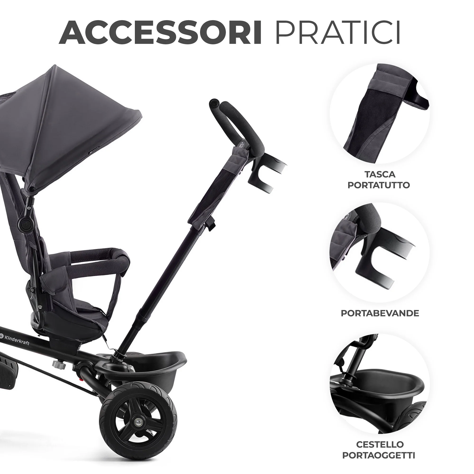 Kinderkraft Triciclo Evolutivo Aveo +9 mesi - immagine 7