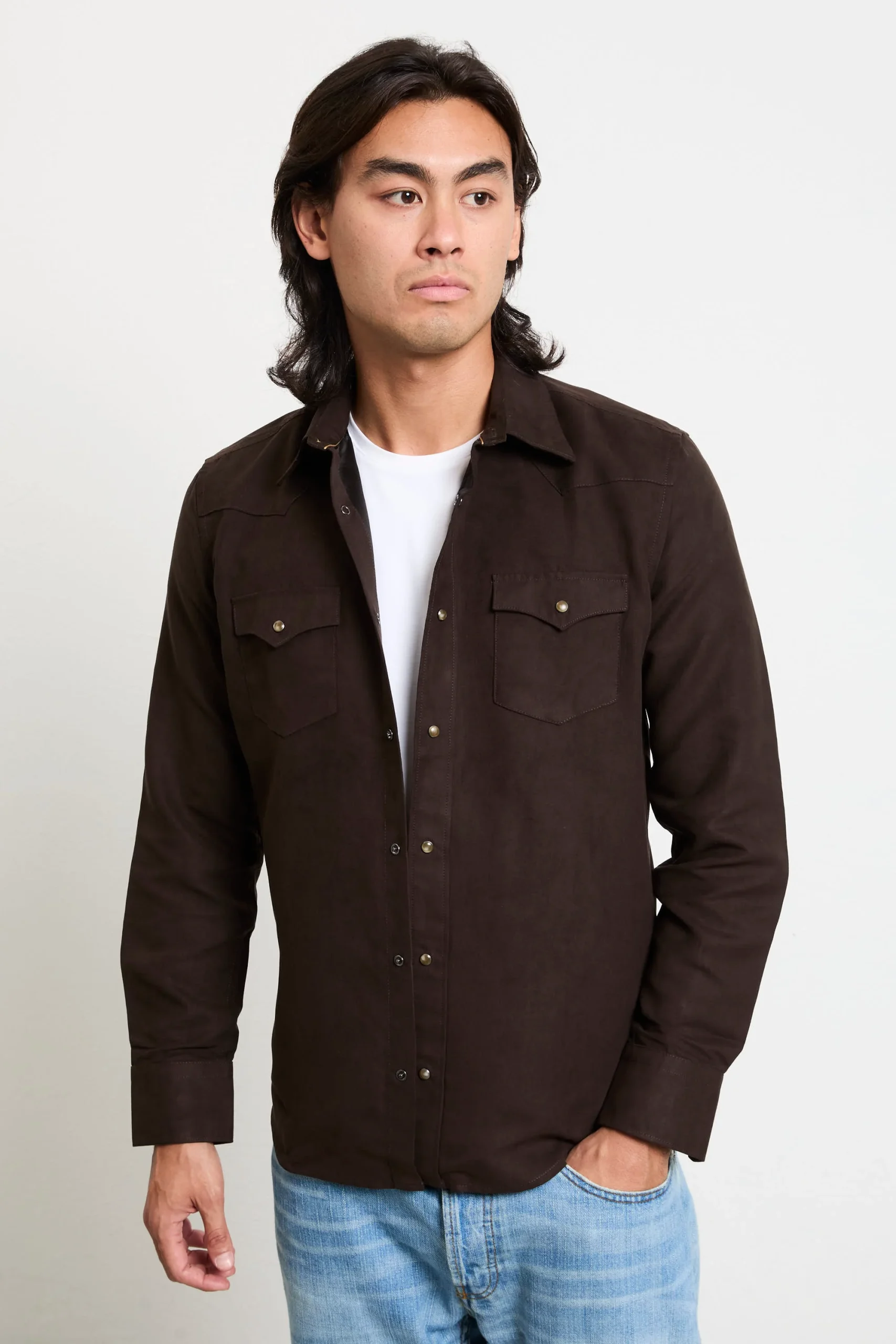 Alley Docks 2027 Camicia marrone alcantara