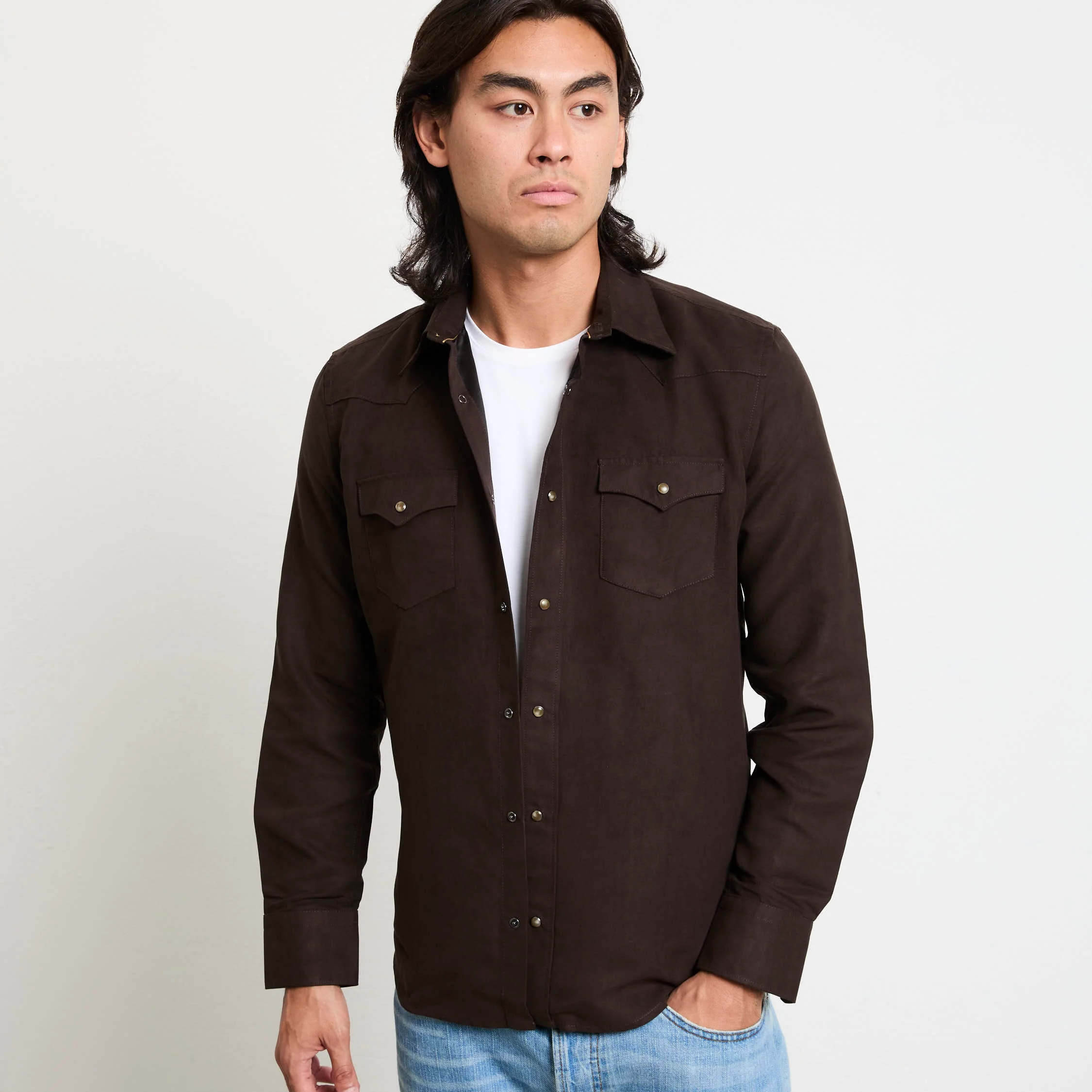 Alley Docks 2027 Camicia marrone alcantara - immagine 9