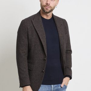 Reveres 2382 Giacca mouliné marrone/blu