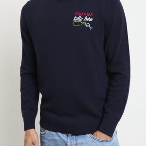 Saint Barth 2714 Maglia blu "Fino a qui tutto bere"