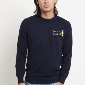 Saint Barth 2703 Maglia blu "Non si vive di solo gin"