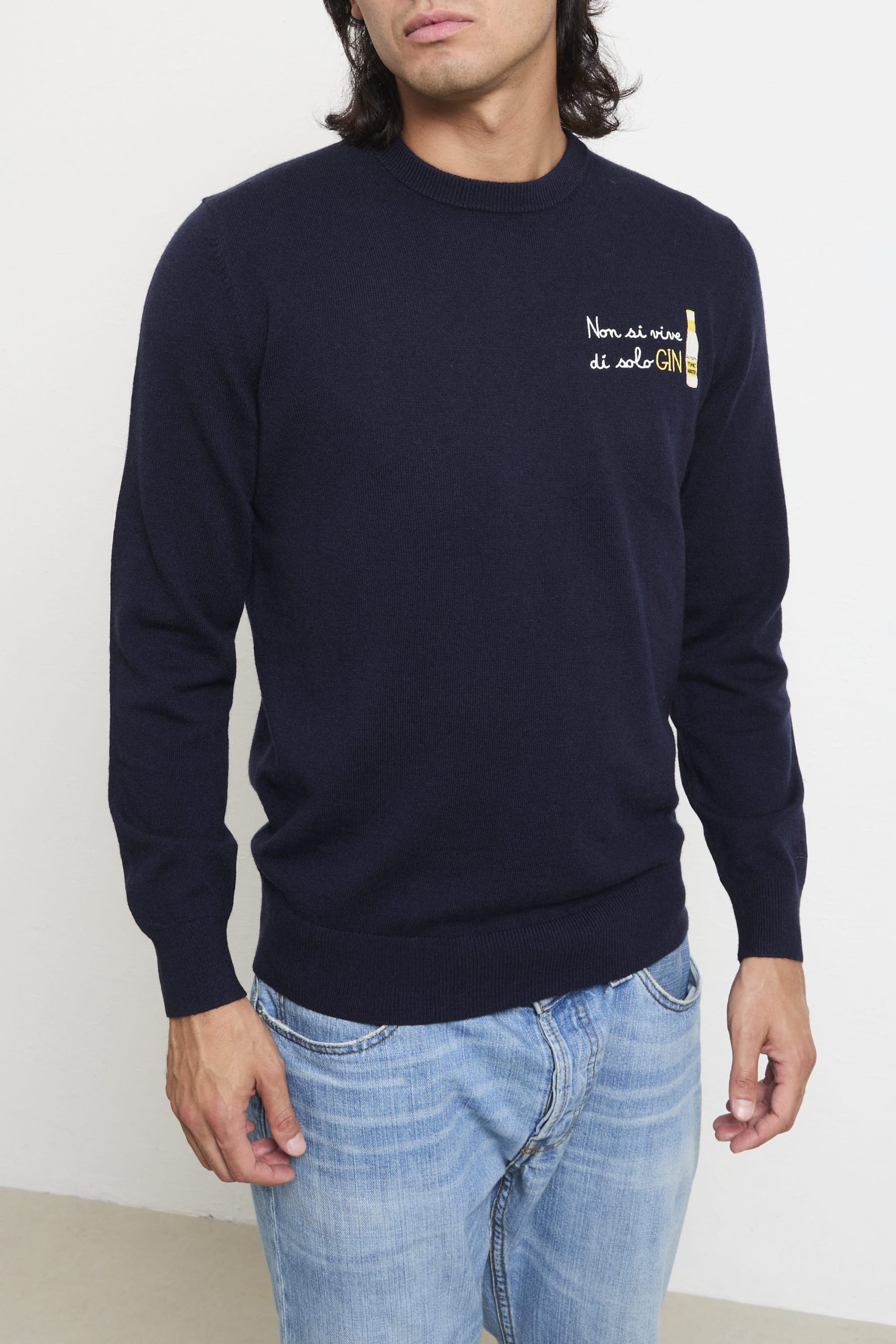 Saint Barth 2703 Maglia blu "Non si vive di solo gin" - immagine 5