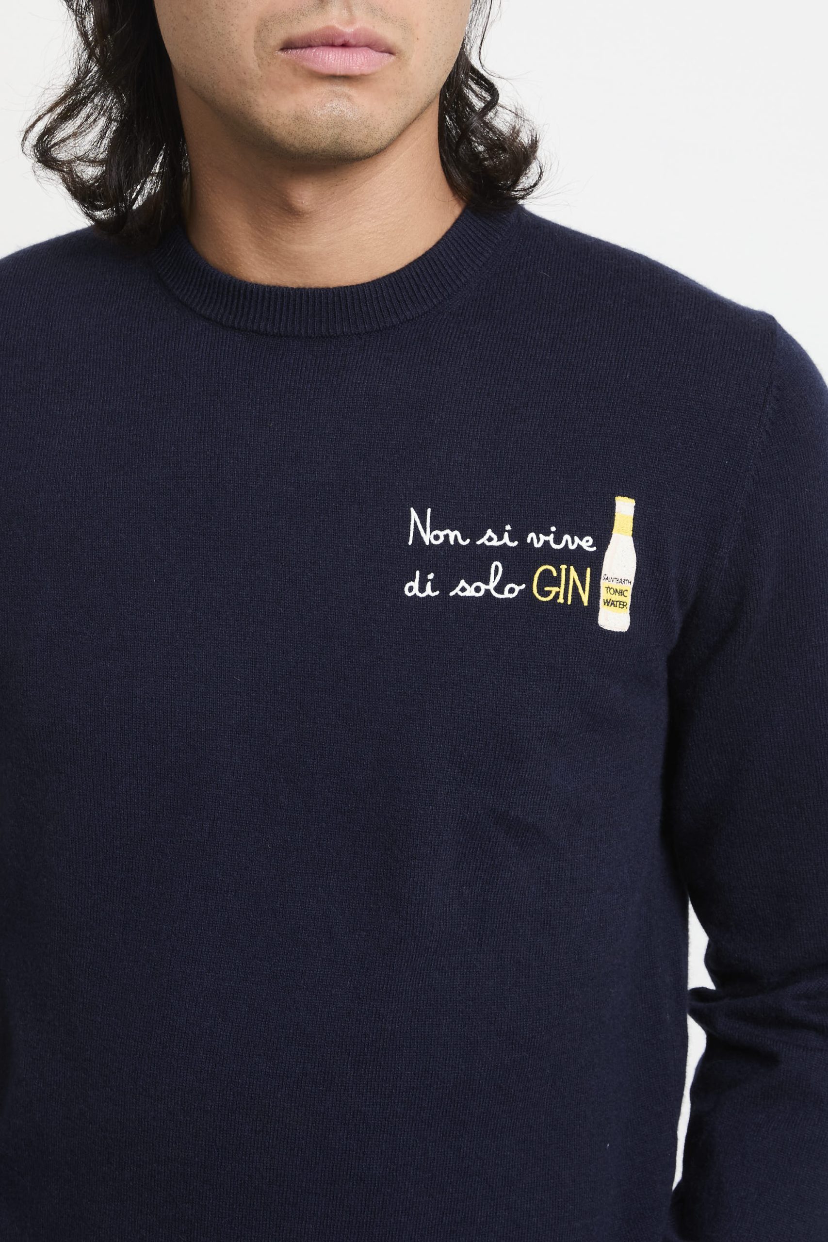Saint Barth 2703 Maglia blu "Non si vive di solo gin" - immagine 3