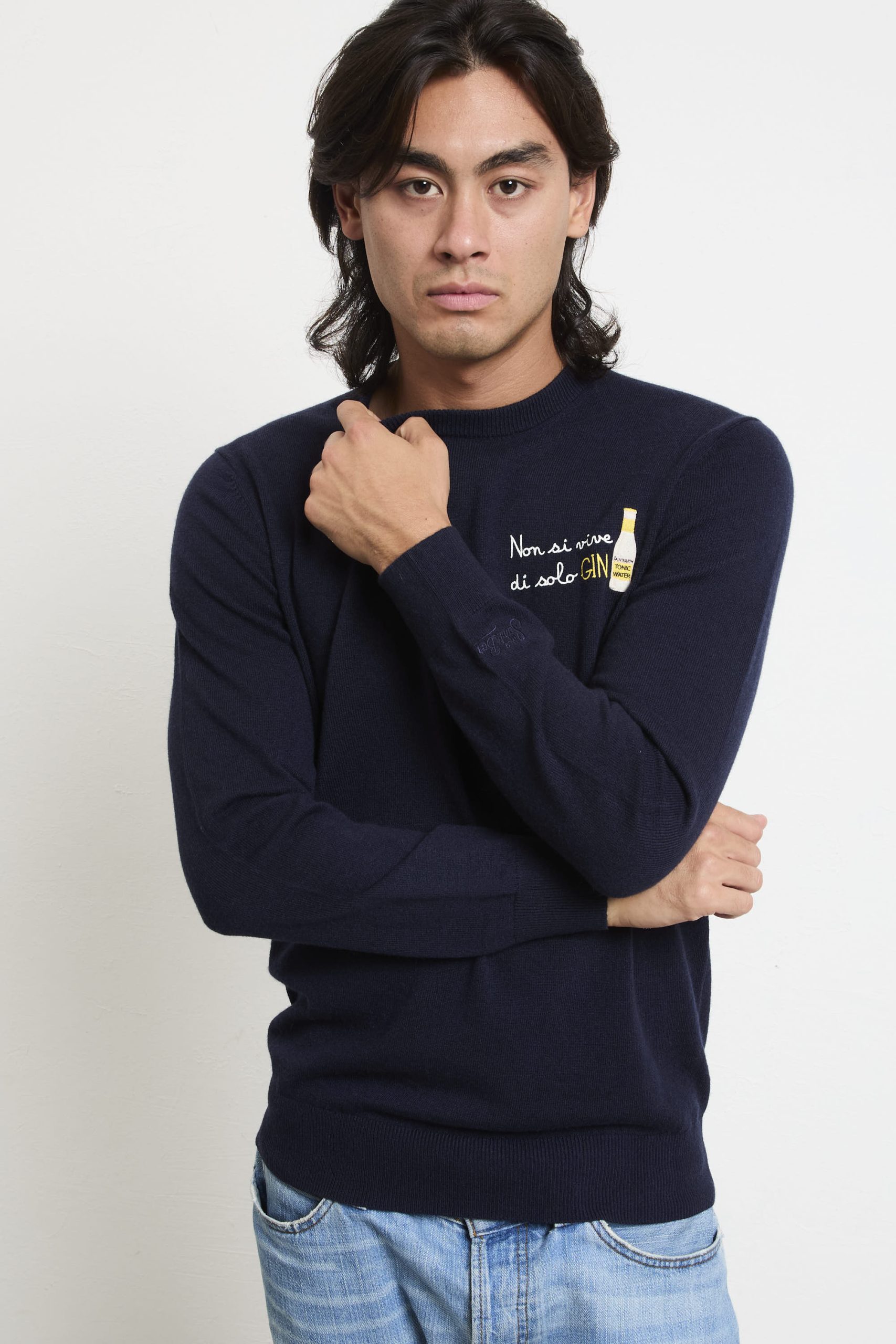 Saint Barth 2703 Maglia blu "Non si vive di solo gin" - immagine 7