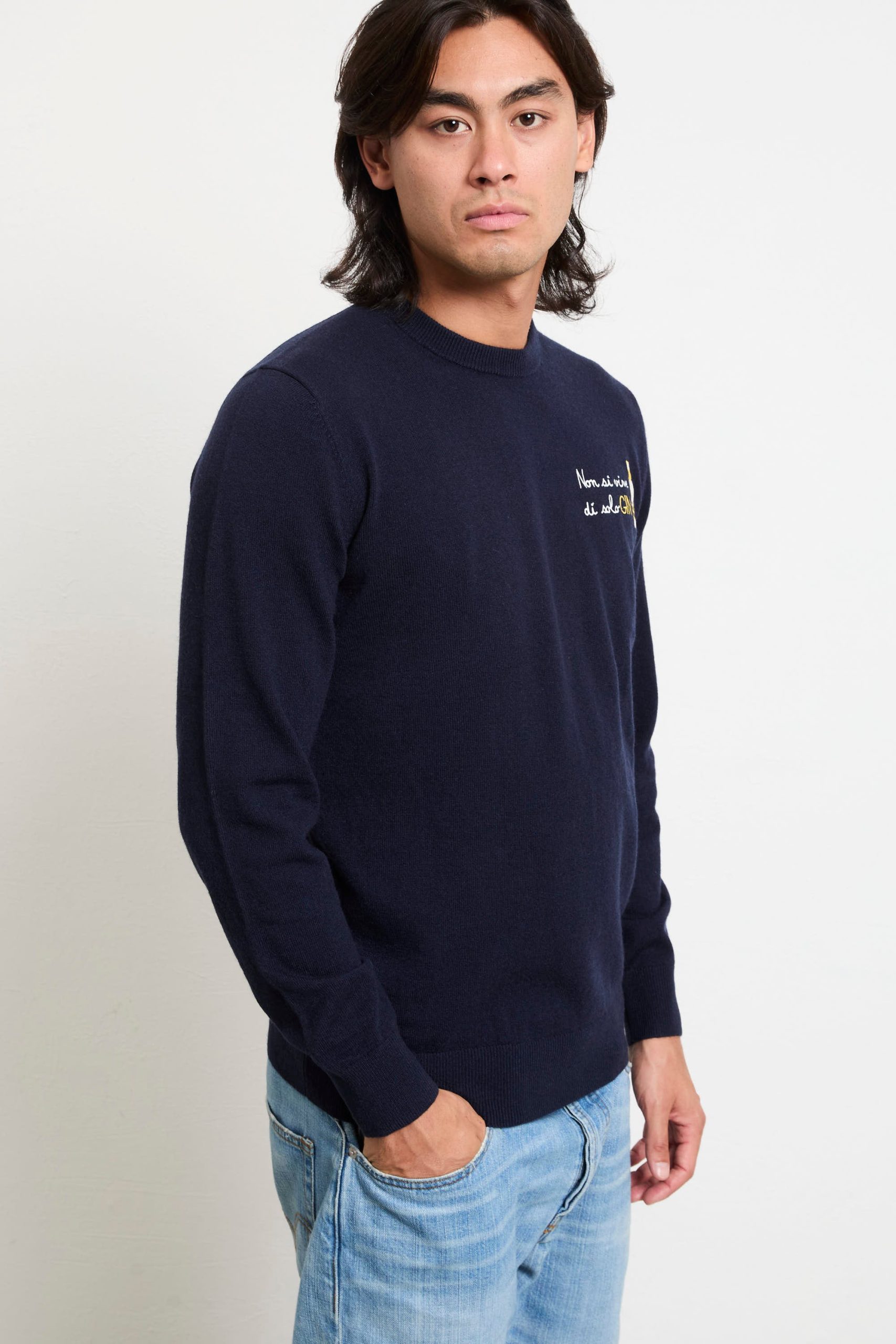 Saint Barth 2703 Maglia blu "Non si vive di solo gin" - immagine 8