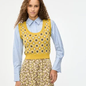 GILET JACQUARD Verde Olio - iBLUES