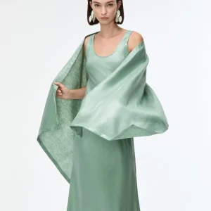 STOLA IN MISTO LINO Salvia - iBLUES