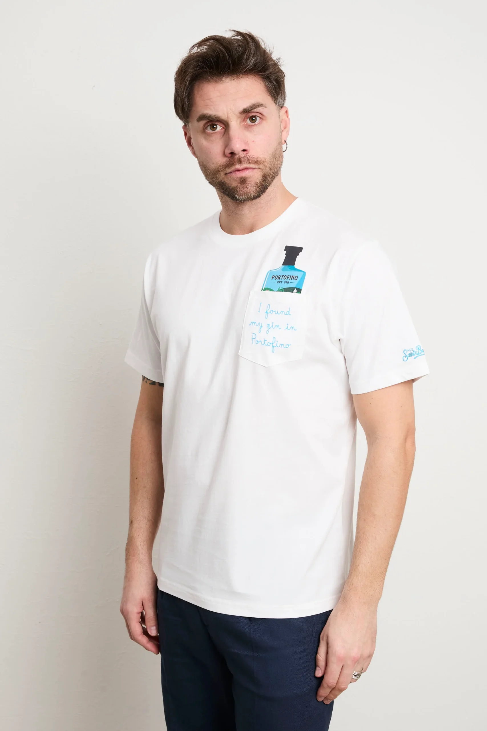 Saint Barth 3521 T-shirt "I found my gin in Portofino" bianca - immagine 4