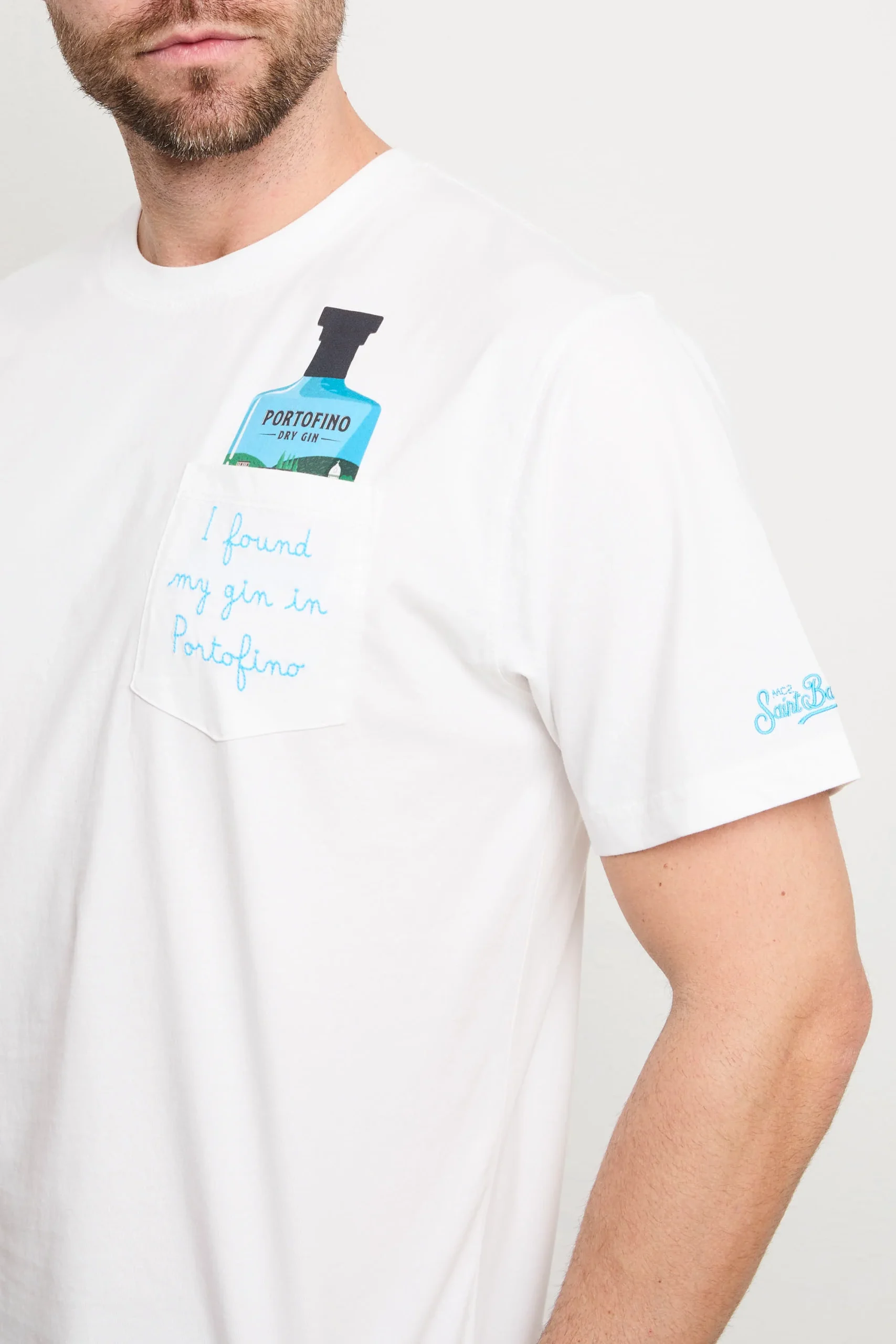 Saint Barth 3521 T-shirt "I found my gin in Portofino" bianca - immagine 3