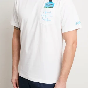 Saint Barth 3521 T-shirt "I found my gin in Portofino" bianca