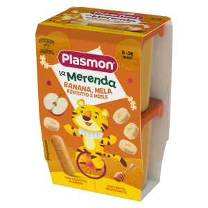 Plasmon Merenda Banana, Mela, Biscotto e Miele 240 g (2x120 g)