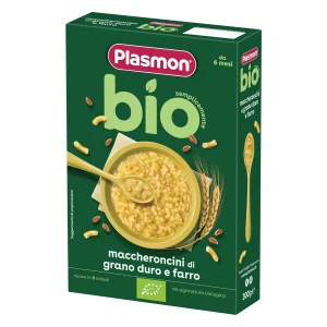 Plasmon Semplicemente Bio Pastina di Grano Duro e Farro Maccheroncini Bio 300 g
