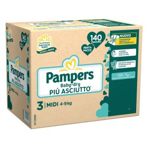 Pampers Pannolini Baby-Dry Taglia 3 (4-9 kg) Pentapacco 140 pezzi
