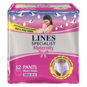 Lines Specialist Mutandina Assorbente Post Parto Maternity Taglia M 12 pezzi