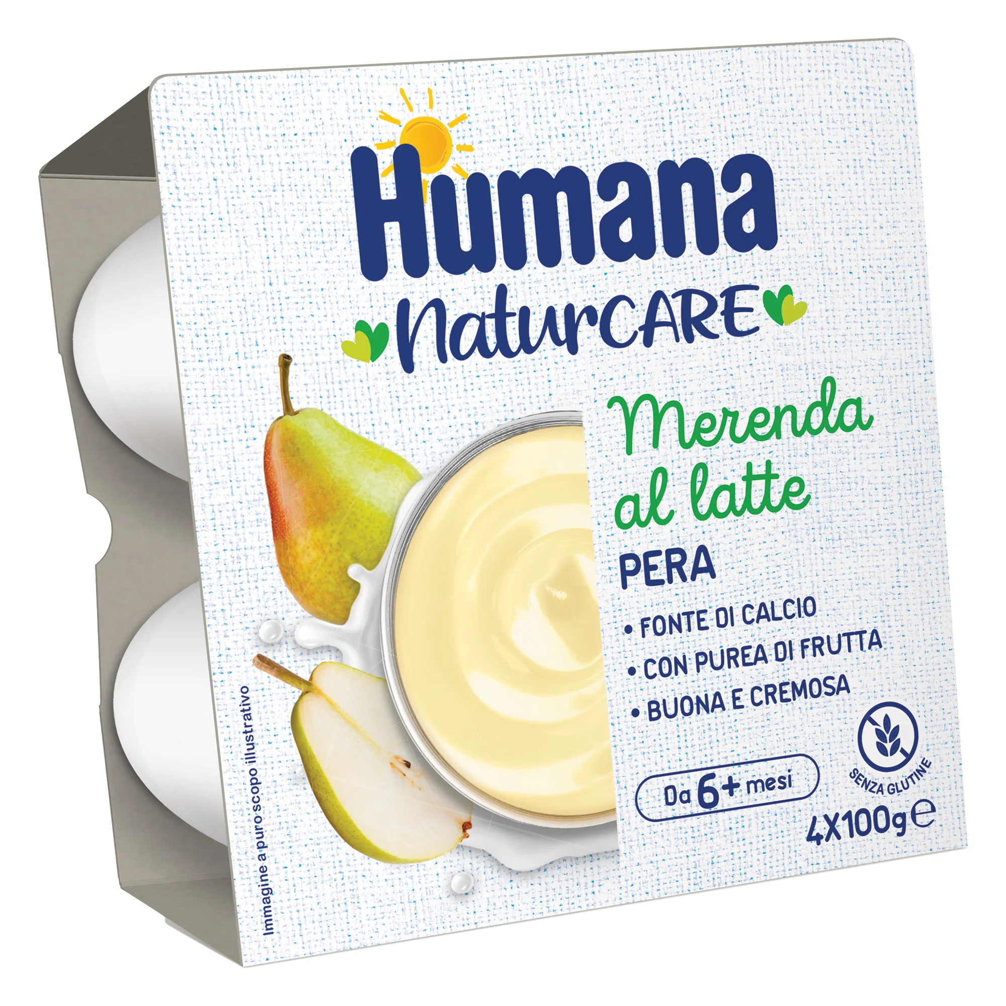 Humana Merenda al Latte e Pera 400 g (4x100 g)
