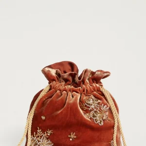 SS26-25DMMOBC001_25DMO03 BORSA MOMONI NUAGE IN VELLUTO RICAMATO - SALMONE