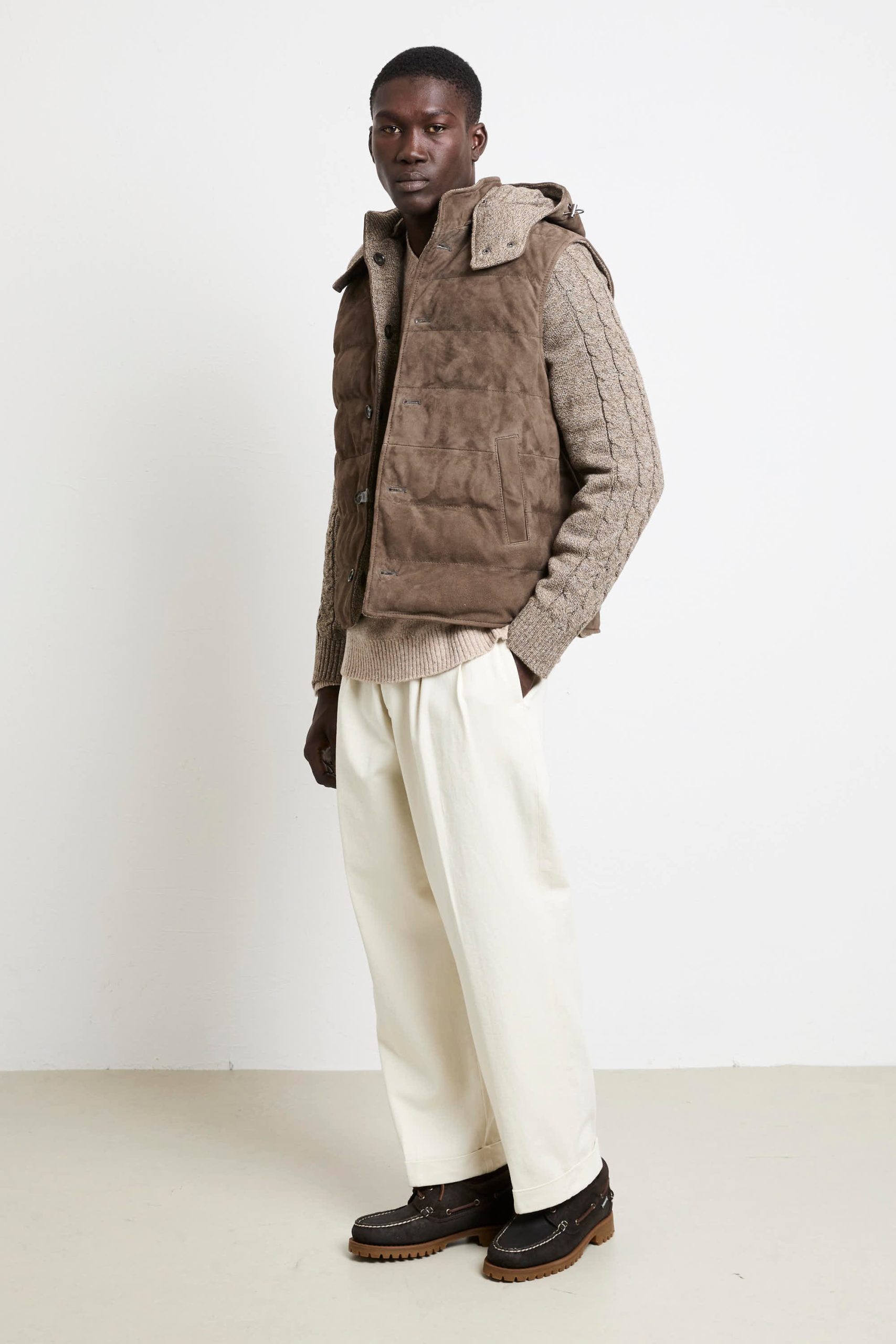 The Jack Leathers 2675 Giubbotto in suede reversibile tortora - immagine 5